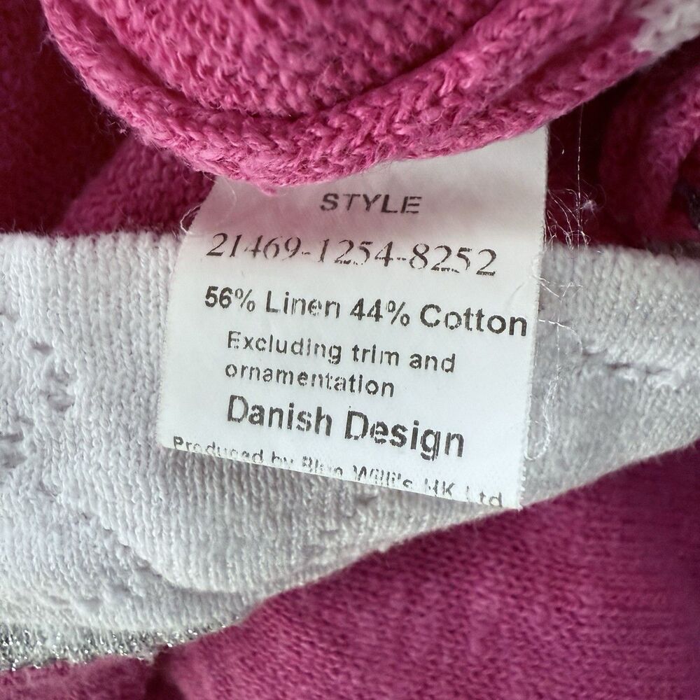 Pleasant by Blue Willi’s Full Zip Sweater Hoodie Cotton Linen Top Size M Pink - Picture 11 of 13